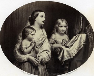 France Painting Artwork Family prayer by Halfeld old Photo Goupil 1860