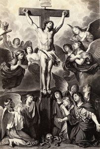 France Painting Artwork Christ on the cross old Photo Goupil? 1860