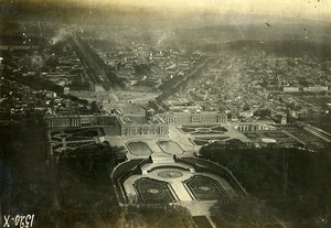 France WWI Versailles Castle aerial view old Photo 1918