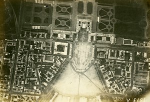 France WWI Versailles Castle aerial view old Photo 1918