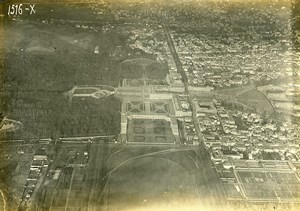 France WWI Versailles Castle Gardens aerial view old Photo 1918