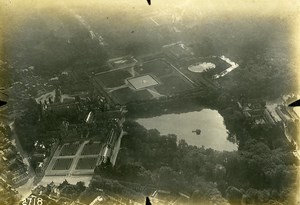 France WWI Fontainebleau Castle Park aerial view old Photo 1918