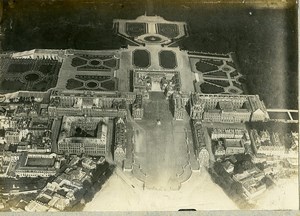 France WWI Versailles Castle Gardens aerial view old Photo 1918