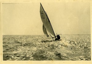 France Seaside sailing Sailboat old Photo 1930's