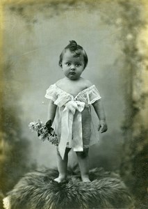 France Tourcoing young Boy? Toddler old Photo Cabinet Card Baert 1890