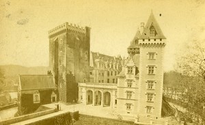 France Pau Castle old Photo Cabinet Card 1890