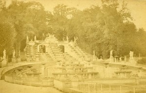 France Saint Cloud Grandes Eaux Fountain old Photo Cabinet Card 1890