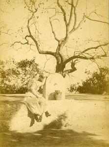 Algeria Alger Moorish Woman Fountain of Villa of Doctor Roussot old Photo 1890