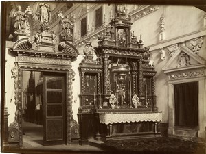 Spain Burgos Cartuja de Miraflores Charterhouse interior Old Photo 1880