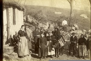 France Euskal Herria Ciboure travellers near Socoa Bridge Old Photo 1880