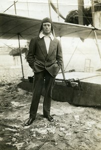 France Deauville Aviation Eugene Renaux & Farman Seaplane Old Photo 1913