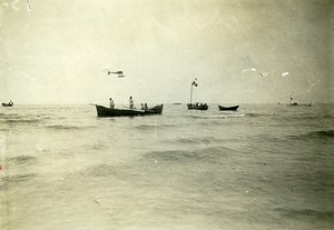 France Deauville Aviation Georges Chemet Flying Borel Seaplane Old Photo 1913