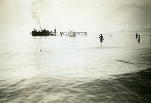 France Deauville Aviation Rescue of the Dunne? Plane Old Photo 1913