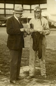 France Le Bourget Aviation Mr Renvoisé & Maurice Weiss Old Photo 1929