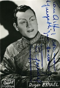 France Operetta Artist Autograph Roger Eymael Old Photo 1940's