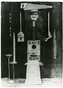 France Music Hall Artist Pol Bar Musical Instruments Photomontage? Photo 1940's
