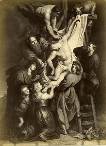 Antwerp Arts Painting by Rubens The Descent from the Cross Old Photo 1880