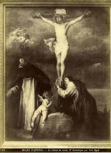 Antwerp Arts Painting by Van Dyck Christ on the Cross Old Photo 1880 #1