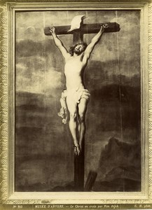 Antwerp Arts Painting by Van Dyck Christ on the Cross Old Photo 1880 #2