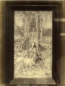 Antwerp Arts Painting by Van Eyck Saint Barbara Old Photo 1880