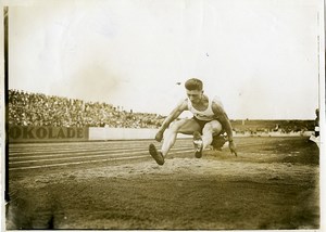 London Sports Stamford Bridge Long Jump Rudi Dobermann Old Photo 1927
