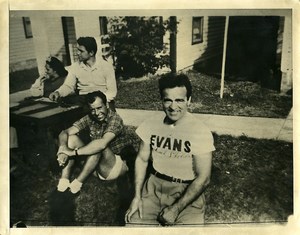 Sports Boxer Marcel Cerdan with Family? Old Photo 1950