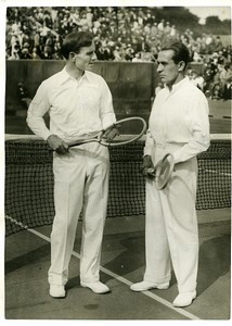 Sports Paris Stade Roland Garros Tennis Hennessy & Cochet Old Photo 1928