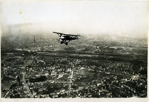 France Panorama Strasbourg Biplane Old Aerial Military Photo 1930