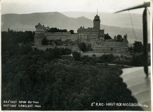 France Panorama Haut Koenigsbourg Castle Old Aerial Military Photo 1930