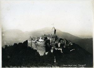 France Alsace Panorama Haut Koenigsbourg castle Old Aerial Military Photo 1930