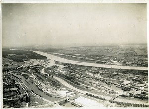 France Alsace Panorama Strasbourg ? Old Aerial Military Photo 1930