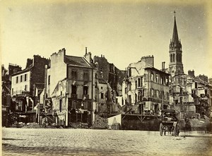 Siege of Paris Commune Ruins Saint Cloud Place d'Armes Old Liebert Photo 1870