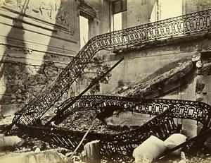 Siege of Paris Commune Ruins Saint Cloud Palace Stairs Old Liebert Photo 1870