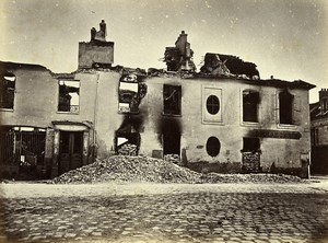 Siege of Paris Commune Ruins Bondy Church Square Old Liebert Photo 1870