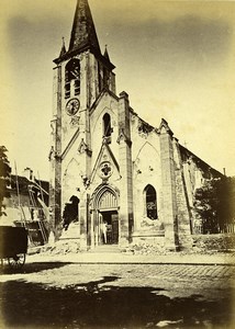 Siege of Paris Commune Ruins Stains Church Exterior Old Liebert Photo 1870