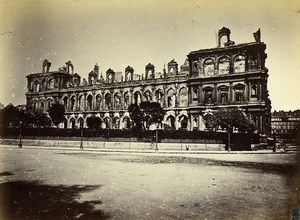 Siege of Paris Commune Ruins City Hall Side Façade Old Liebert Photo 1871