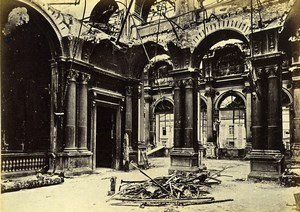 Siege of Paris Commune Ruins City Hall Interior Old Liebert Photo 1871