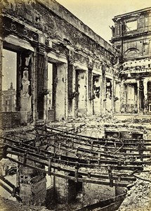 Siege of Paris Commune Ruins Tuileries Palace Peace Old Liebert Photo 1871