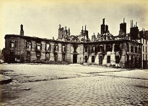 Siege of Paris Commune Ruins Direction d'Artillerie Old Liebert Photo 1871