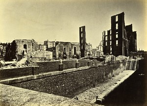 Siege of Paris Commune Ruins La Villette Docks Old Liebert Photo 1871