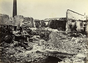 Siege of Paris Commune Ruins Falck Factory La Villette Old Liebert Photo 1871