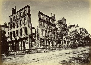 Commune Paris Ruins Boulevard St Martin Restaurant Deffieux Liebert Photo 1871