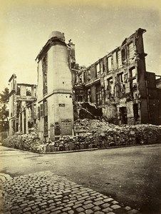 Commune de Paris Ruins rue de Lille Marquis de Villeneuve Old Liebert Photo 1871