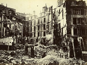 Commune de Paris Ruins Croix Rouge Junction Cherche Midi Old Liebert Photo 1871