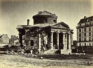 Commune de Paris Ruins Rotunda Barriere du Combat Old Liebert Photo 1871