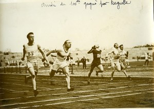 France Athletics Sport Pershing Stadium Degrelle winner of 100 M Old Photo 1924