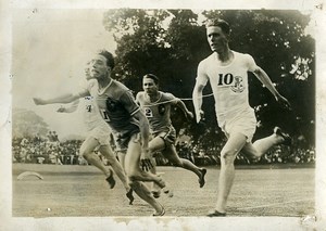 France-England Athletics Sport Mourlon wins the 200M Old Photo 1925