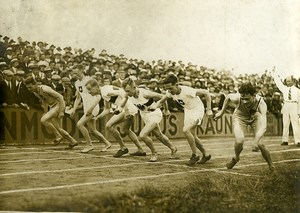 Switzerland Basel Athletics Sport Start of 1500M race Old Photo 1926