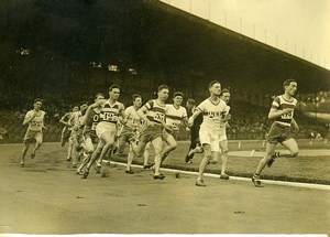 France Athletics Sport Colombes 1500M track race Old Photo 1926