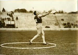 France Athletics Sport Pershing Stadium Berenger Disc Thrower Old Photo 1924